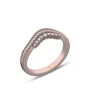Round Cut Diamond White Sterling Silver Rose Gold Wedding Ring